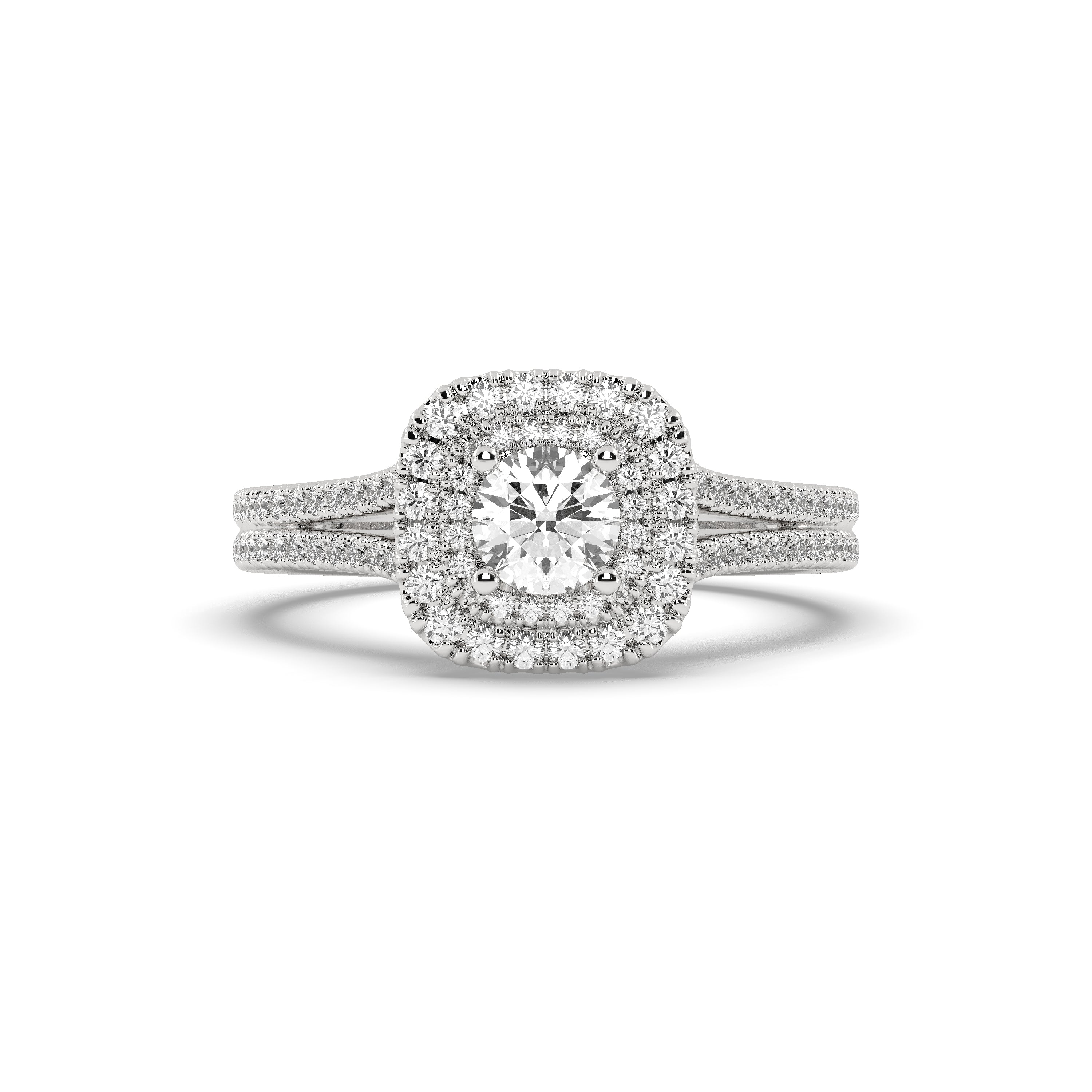 White Gold Studded1.42 Carat Lab Grown Diamond Ring-F Color VS1 Clarity.